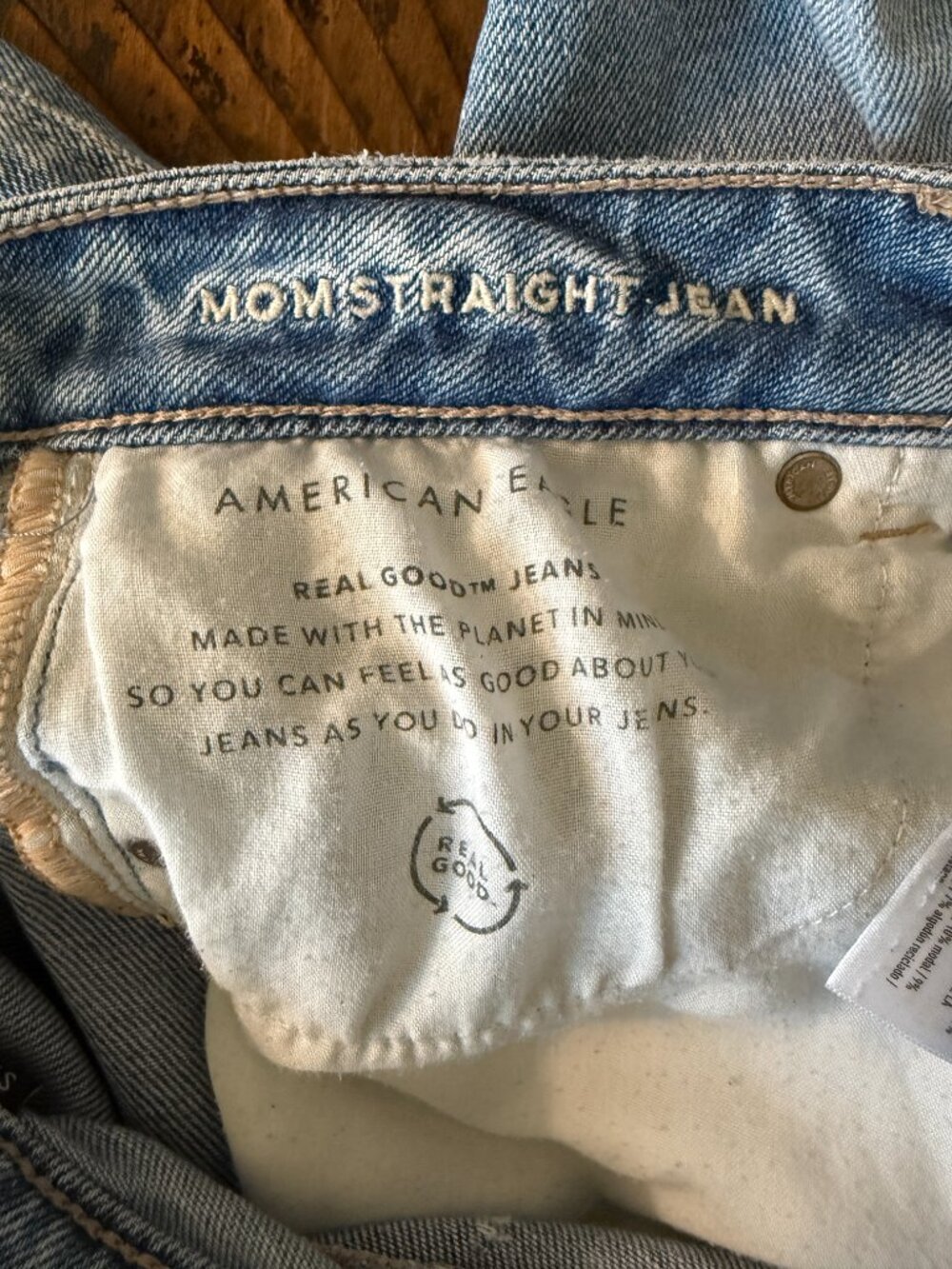American Eagle Mom Straight Jeans 90s Grunge Indie Sleaze 80s Mall Rat - Picture 8 of 8